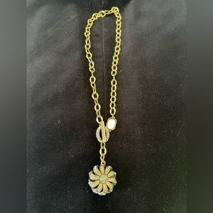 Vintage Style Statement Necklace Toggle Closure With Gems